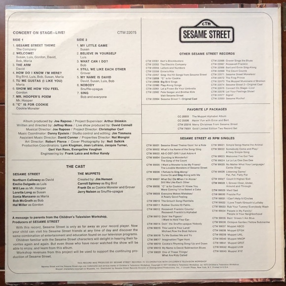 Sesame Street Concert On Stage-Live! '77 - Picture 6 of 6